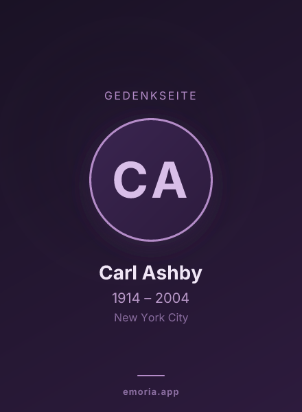 Gedenkportrait von Carl Ashby