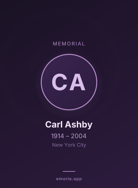 Memorial portrait of Carl Ashby
