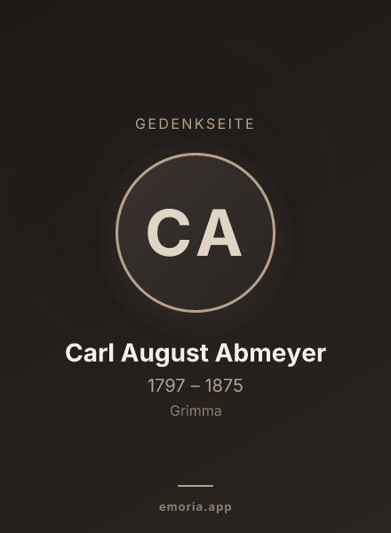 Gedenkportrait von Carl August Abmeyer