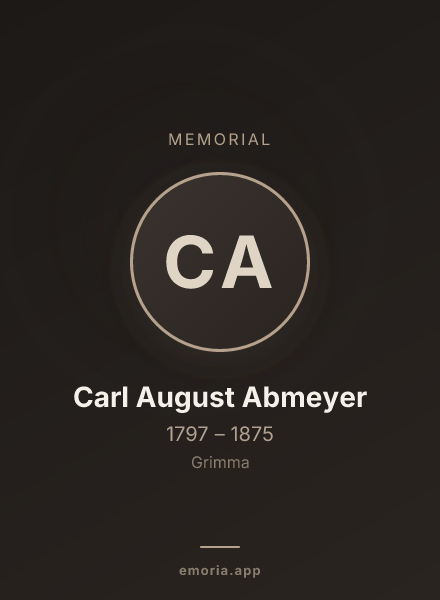 Memorial portrait of Carl August Abmeyer