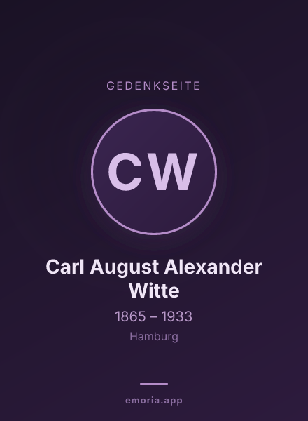 Gedenkportrait von Carl August Alexander Witte