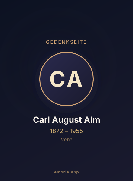 Gedenkportrait von Carl August Alm