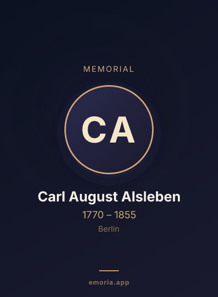 Memorial portrait of Carl August Alsleben