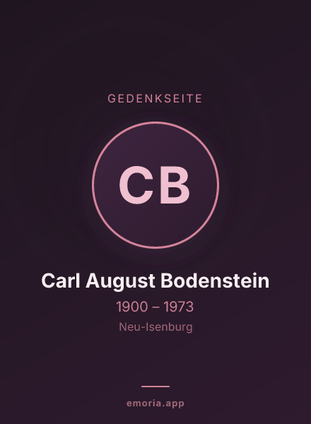 Gedenkportrait von Carl August Bodenstein