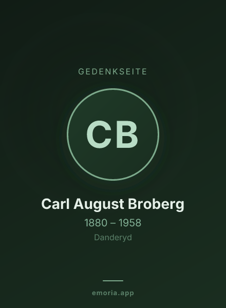 Gedenkportrait von Carl August Broberg