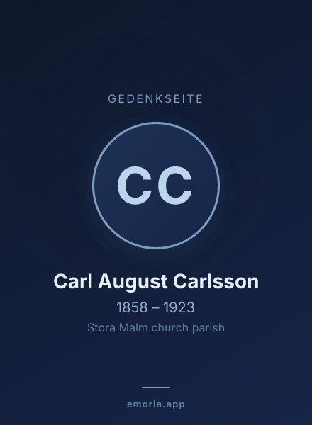 Gedenkportrait von Carl August Carlsson
