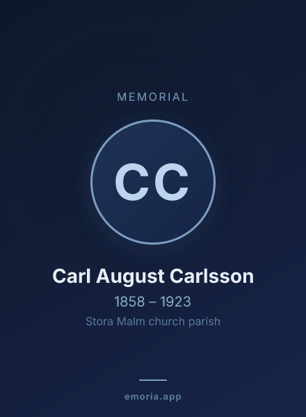 Memorial portrait of Carl August Carlsson