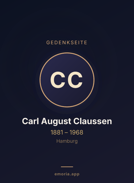 Gedenkportrait von Carl August Claussen