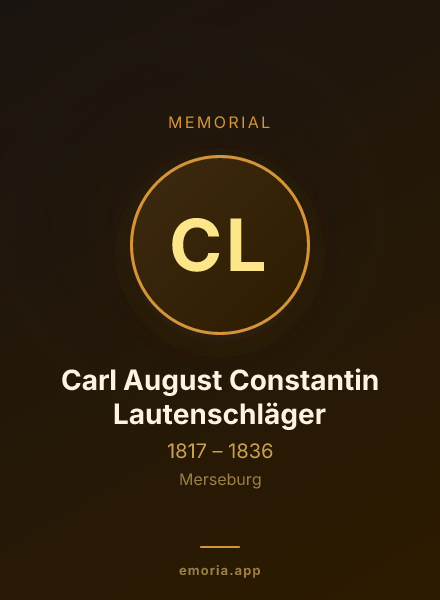 Memorial portrait of Carl August Constantin Lautenschläger