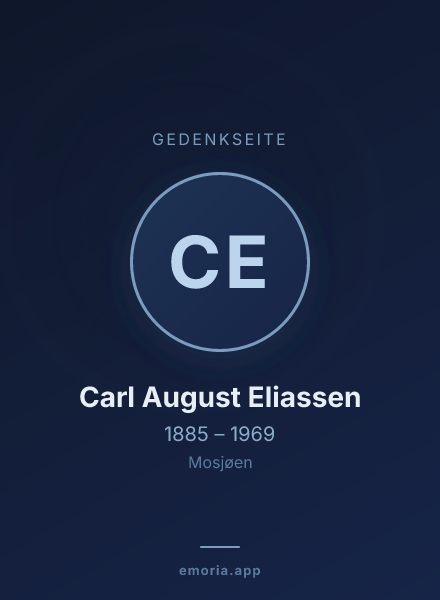 Gedenkportrait von Carl August Eliassen