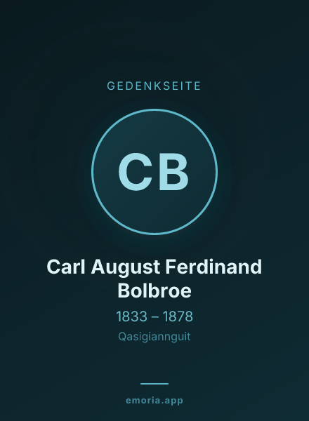 Gedenkportrait von Carl August Ferdinand Bolbroe