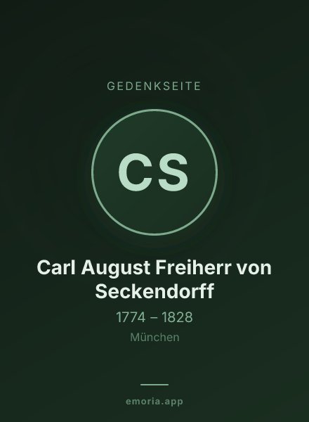 Gedenkportrait von Carl August Freiherr von Seckendorff