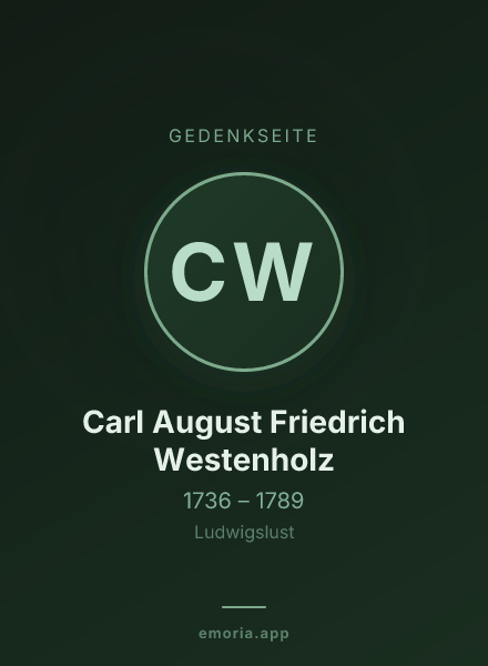 Gedenkportrait von Carl August Friedrich Westenholz