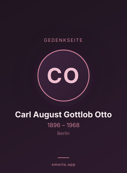 Gedenkportrait von Carl August Gottlob Otto