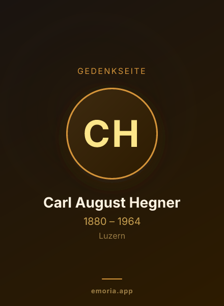 Gedenkportrait von Carl August Hegner