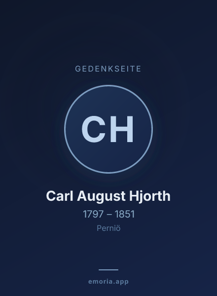 Gedenkportrait von Carl August Hjorth
