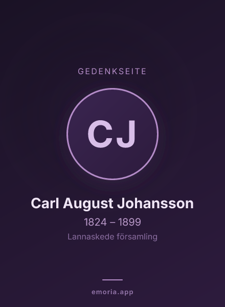 Gedenkportrait von Carl August Johansson