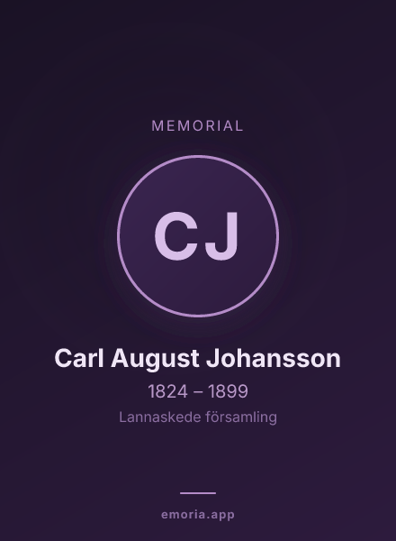 Memorial portrait of Carl August Johansson