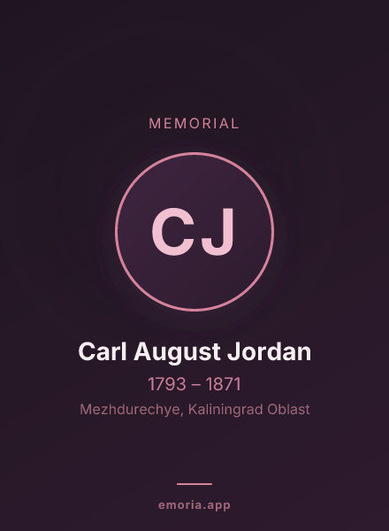Memorial portrait of Carl August Jordan