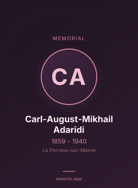 Memorial portrait of Carl-August-Mikhail Adaridi