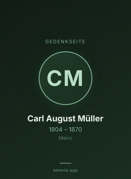 Gedenkportrait von Carl August Müller