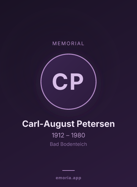 Memorial portrait of Carl-August Petersen