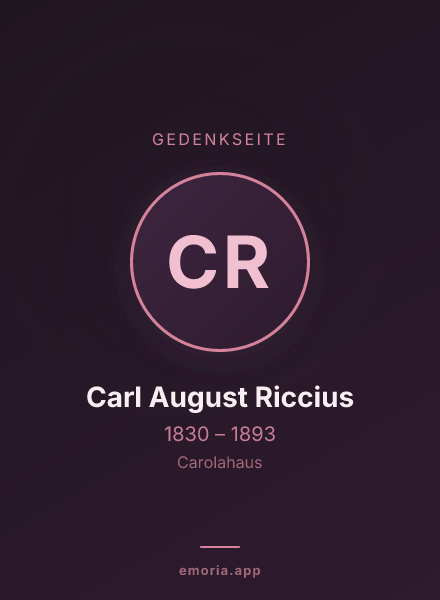 Gedenkportrait von Carl August Riccius