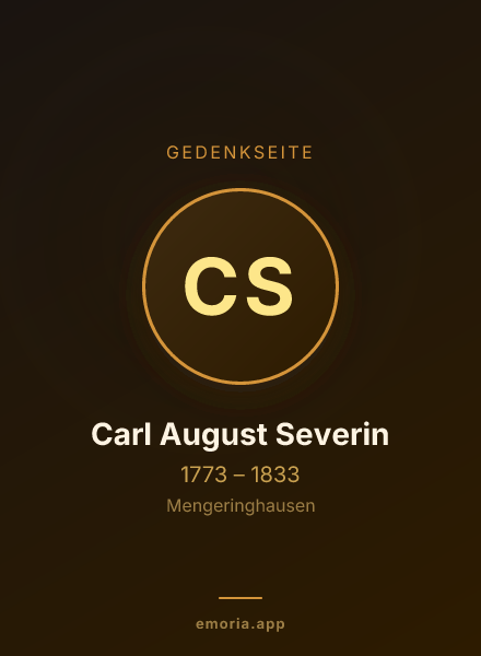 Gedenkportrait von Carl August Severin