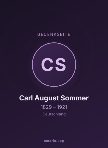 Gedenkportrait von Carl August Sommer