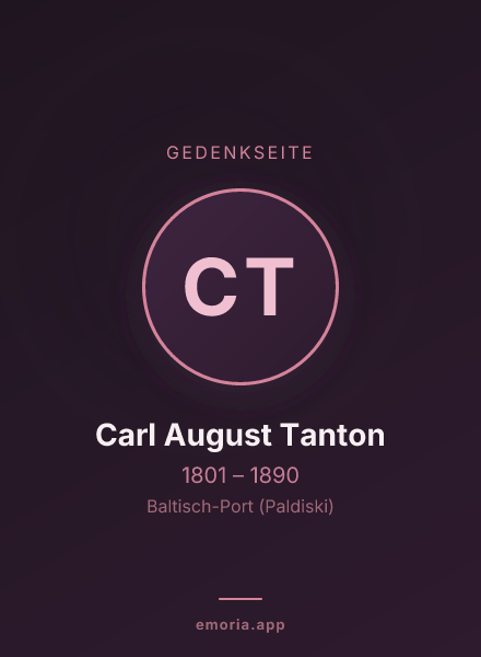 Gedenkportrait von Carl August Tanton