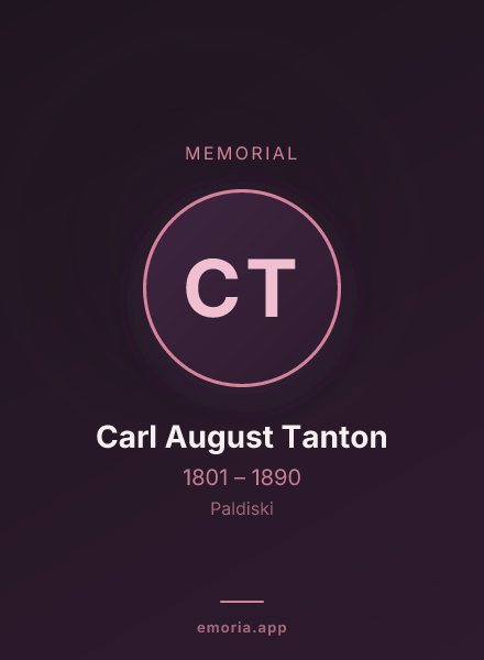Memorial portrait of Carl August Tanton