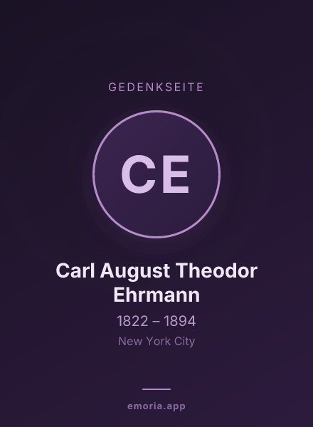Gedenkportrait von Carl August Theodor Ehrmann
