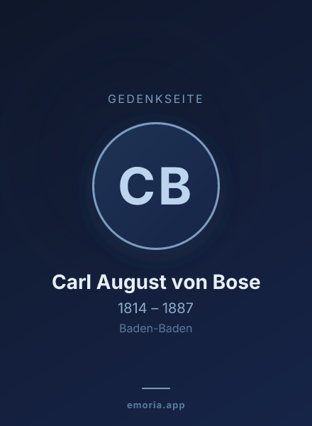 Gedenkportrait von Carl August von Bose