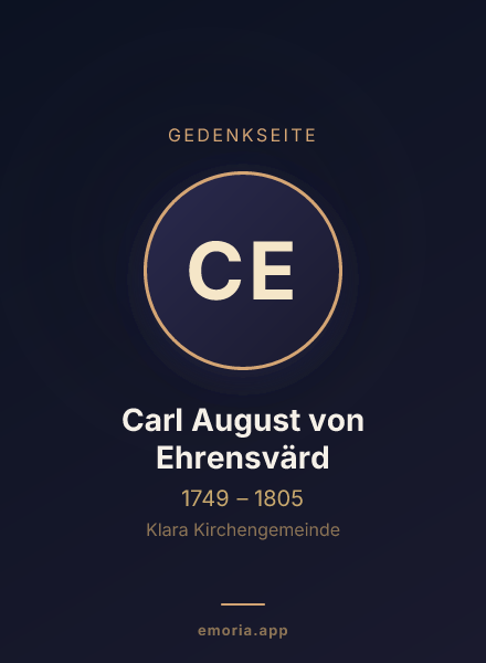 Gedenkportrait von Carl August von Ehrensvärd