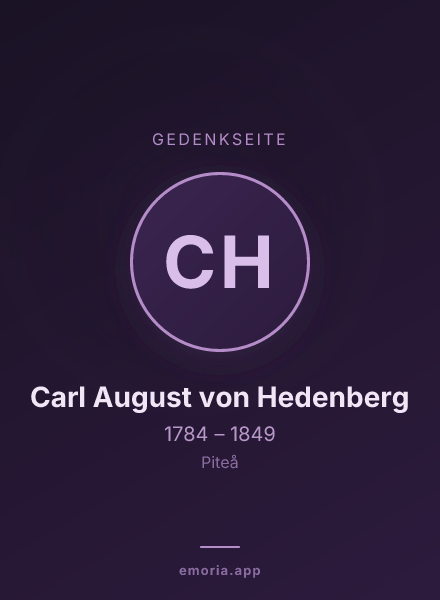 Gedenkportrait von Carl August von Hedenberg