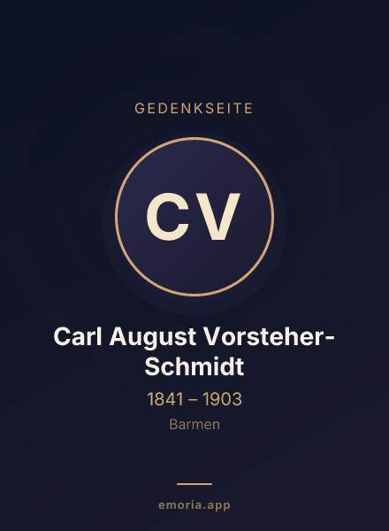 Gedenkportrait von Carl August Vorsteher-Schmidt