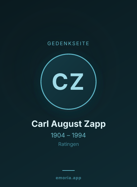 Gedenkportrait von Carl August Zapp