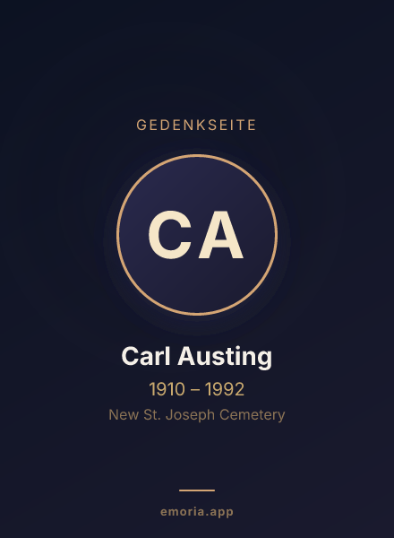 Gedenkportrait von Carl Austing