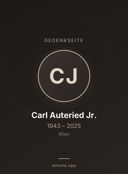 Gedenkportrait von Carl Auteried Jr.