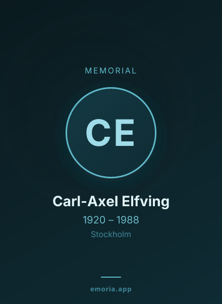Memorial portrait of Carl-Axel Elfving