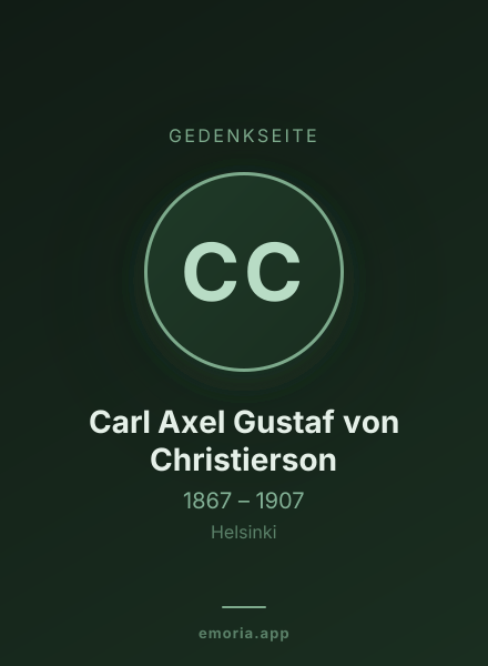 Gedenkportrait von Carl Axel Gustaf von Christierson
