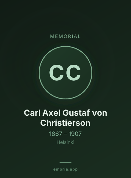 Memorial portrait of Carl Axel Gustaf von Christierson