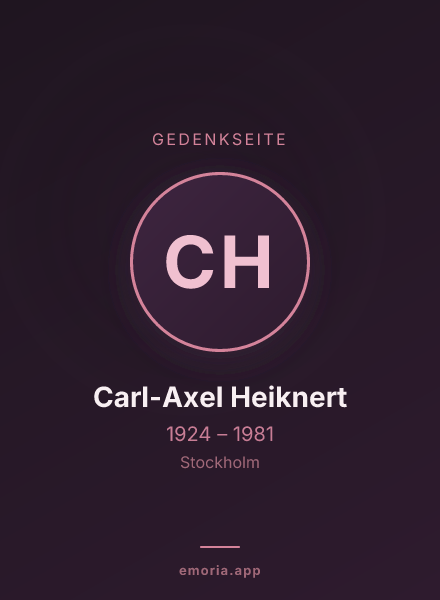 Gedenkportrait von Carl-Axel Heiknert