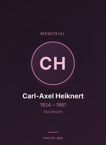 Memorial portrait of Carl-Axel Heiknert