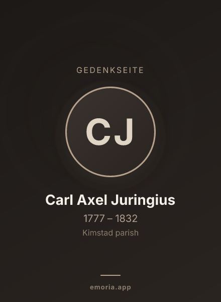 Gedenkportrait von Carl Axel Juringius