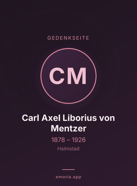 Gedenkportrait von Carl Axel Liborius von Mentzer