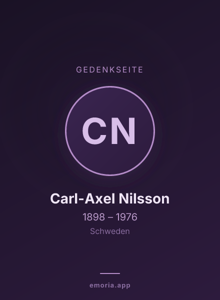 Gedenkportrait von Carl-Axel Nilsson