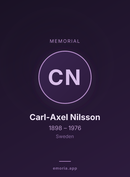 Memorial portrait of Carl-Axel Nilsson