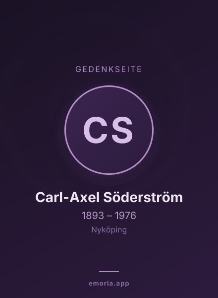 Gedenkportrait von Carl-Axel Söderström