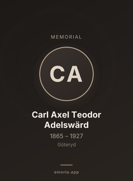 Memorial portrait of Carl Axel Teodor Adelswärd